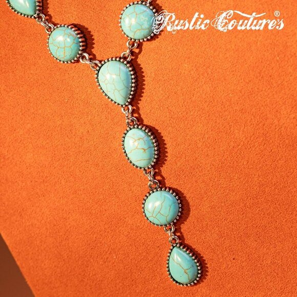 Rustic Couture's Western Necklace Earrings Jewelry Set for Women - Picture 4 of 7